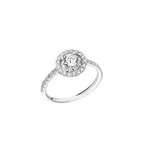 Pırlanta Kolları Taşlı Tektaş Yüzük - 1