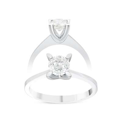 Pırlanta Tektaş Yüzük 14 Ayar Altın – Elegant Tasarım - 6