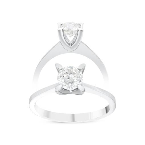 Pırlanta Tektaş Yüzük 14 Ayar Altın – Elegant Tasarım - 6