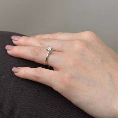 Pırlanta Tektaş Yüzük 14 Ayar Altın – Elegant Tasarım - 10