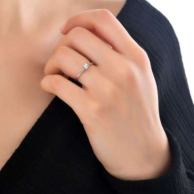 Pırlanta Tektaş Yüzük-14k 0,40 - 3