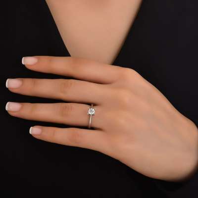 Pırlanta Tektaş Yüzük-14k 050 - 2