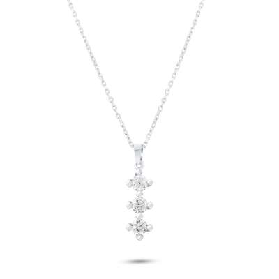 Işıltılı 0.33 Karat Pırlanta Tria Kolye - 5