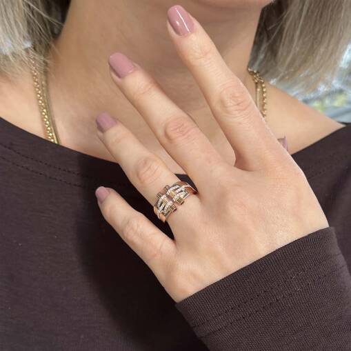 Pırlanta Yüzük Rose Gold Ametis Taşlı – Modern Tasarım - 1