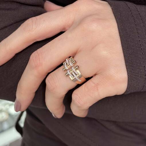 Pırlanta Yüzük Rose Gold Ametis Taşlı – Modern Tasarım - 4