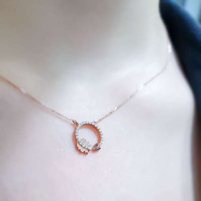 Pırlantalı Arrow Ok Altın Kolye - ENGİNGOLD