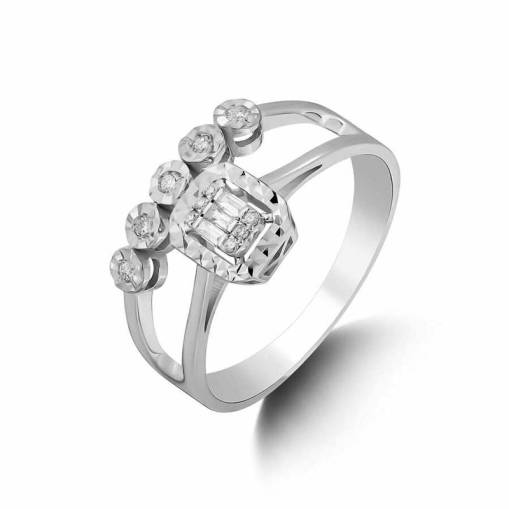 Pırlantalı Effectli Twin Baget ve Sırataş Yüzük 10-15 - 1