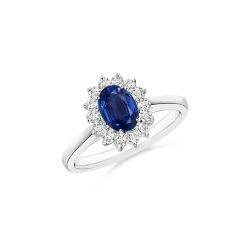 Pırlantalı Oval Safir Taşlı Yüzük - 1