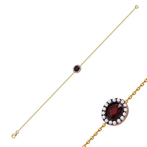 0.11ct Pırlantalı Yakut Bileklik - 1