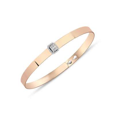 Rose Baget Taşlı Pırlanta Kelepçe Bilezik - ENGİNGOLD