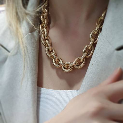 Sade Halka Zincir Kolye 14k Altın - 1