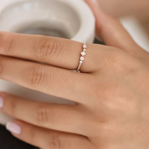 Sırataşlı Pırlanta Eklem Yüzük - 4