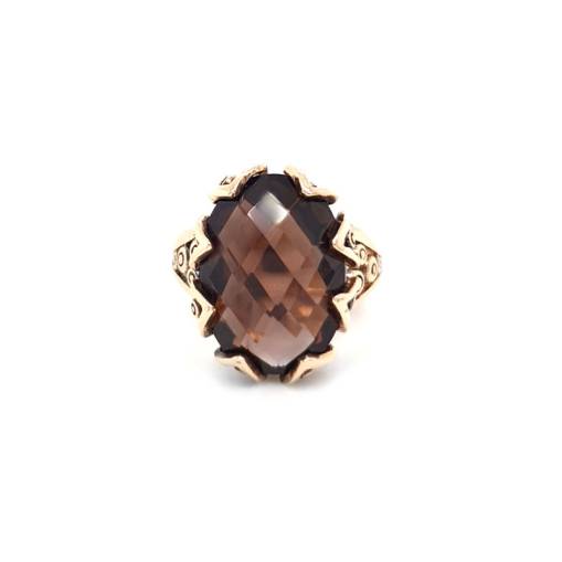 Smoky Quartz Taşlı Yüzük 14k Altın - 2