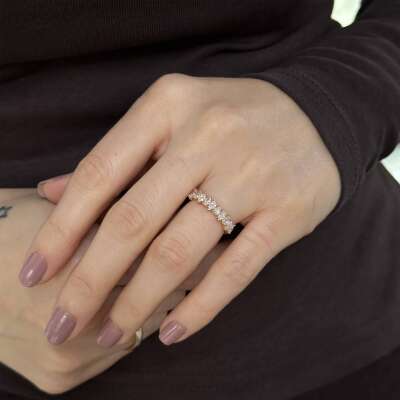 Star Markiz Damla Pırlanta Yüzük Rose Gold - 2