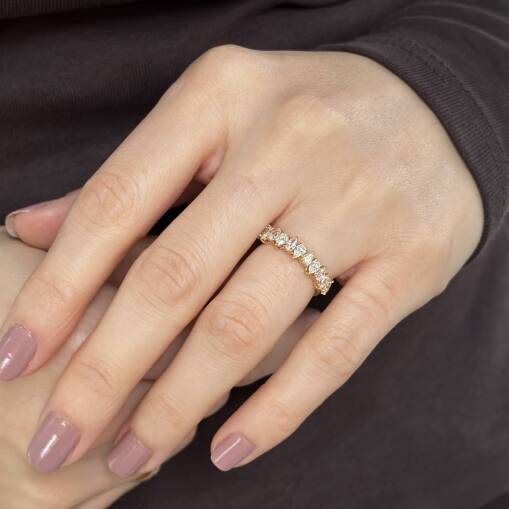 Star Markiz Damla Pırlanta Yüzük Rose Gold - 3