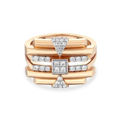 Star Pırlanta Tasarım Yüzük Rose Altın - 4