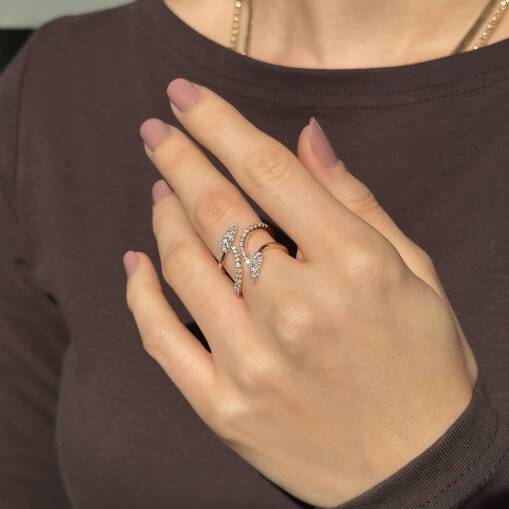 Star Tasarım Pırlanta Yüzük Rose Gold - 3