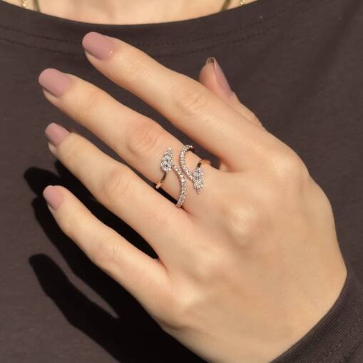 Star Tasarım Pırlanta Yüzük Rose Gold - 1