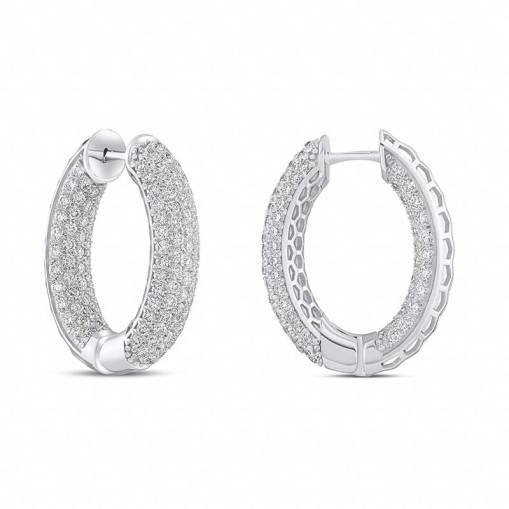 Tamtur Pırlanta Oval Halka Küpe - 1