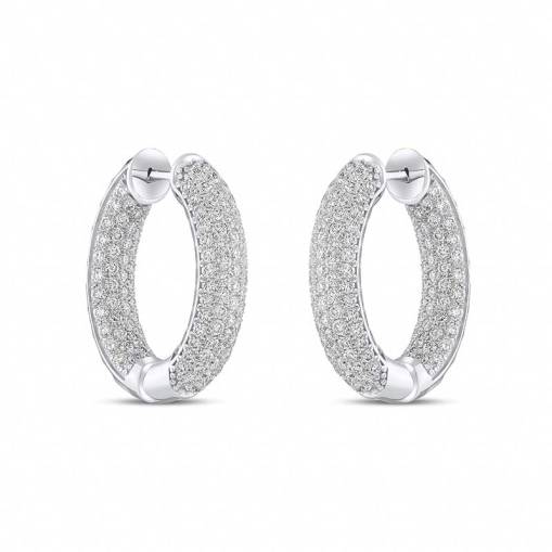 Tamtur Pırlanta Oval Halka Küpe - 2