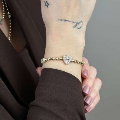 14 Ayar Altın Baget Taşlı Bileklik – Zarif Tasarım - ENGİNGOLD EMA