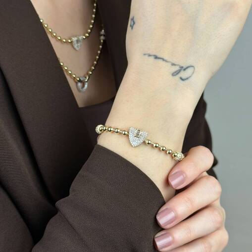 14 Ayar Altın Baget Taşlı Bileklik – Zarif Tasarım - 2