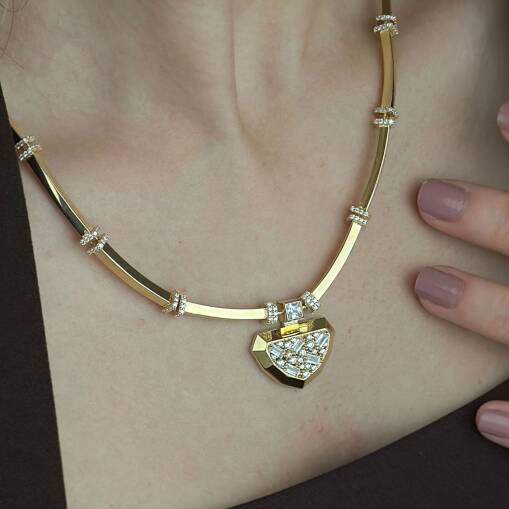 14 Ayar Altın Taşlı Kolye – Baget | 27.48 gr - 4