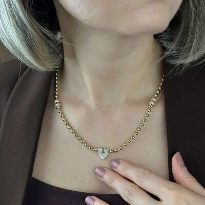 14 Ayar Altın Taşlı Kolye – Baget ve Zarif Tasarım - 2