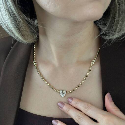 14 Ayar Altın Taşlı Kolye – Baget ve Zarif Tasarım - 2