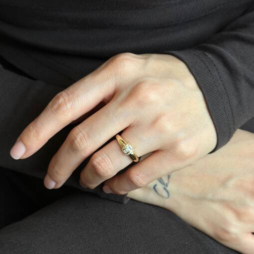 14 Ayar Altın Bar Taşlı Yüzük – Zarif Tasarım - 4