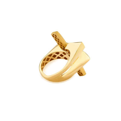 14 Ayar Altın Taşlı Yüzük – Modern Tasarım Model - 3