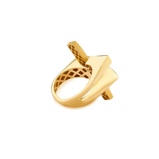 14 Ayar Altın Taşlı Yüzük – Modern Tasarım Model - 3