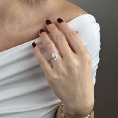 14 Ayar Altın Tektaş Yüzük – Oval Zirkon Taşlı - 3