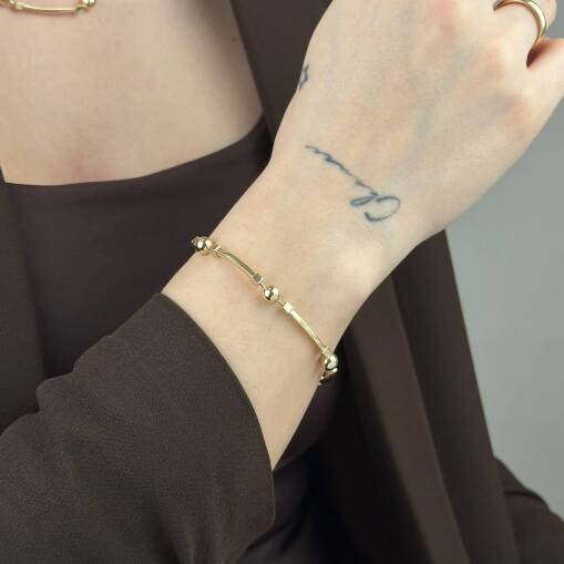 14 Ayar Altın Top Bileklik – Modern ve Şık Tasarım - 2