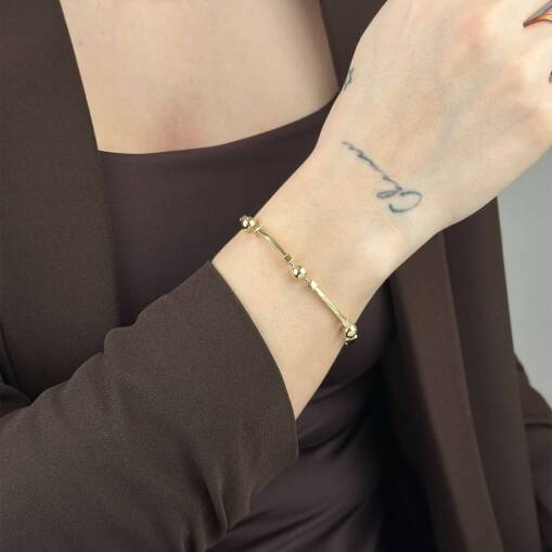 14 Ayar Altın Top Bileklik – Modern ve Şık Tasarım - 3