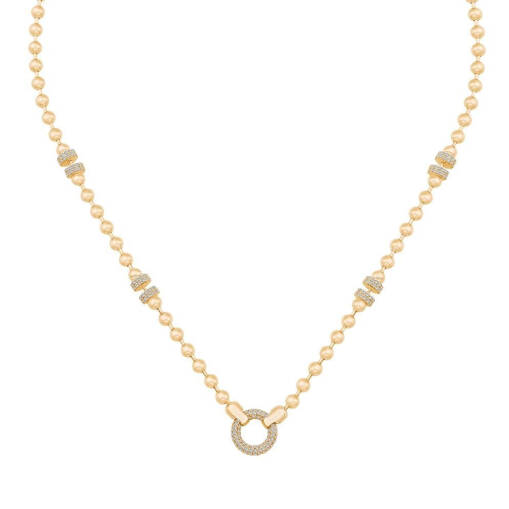 14 Ayar Altın Taşlı Top Kolye – Zarif ve Şık Tasarım - 1