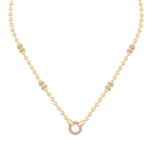 14 Ayar Altın Taşlı Top Kolye – Zarif ve Şık Tasarım - 6