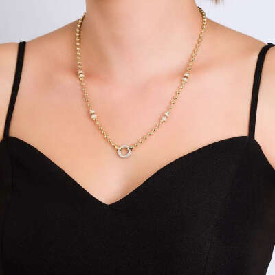 14 Ayar Altın Taşlı Top Kolye – Zarif ve Şık Tasarım - 8