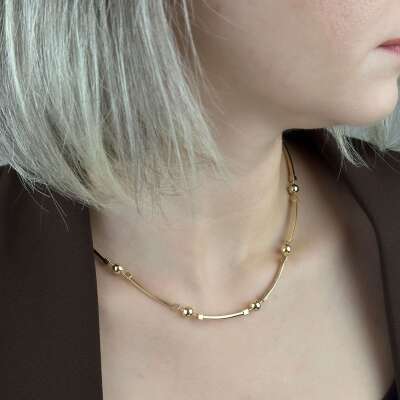 14 Ayar Altın Top Kolye – Modern ve Şık Tasarım - 5