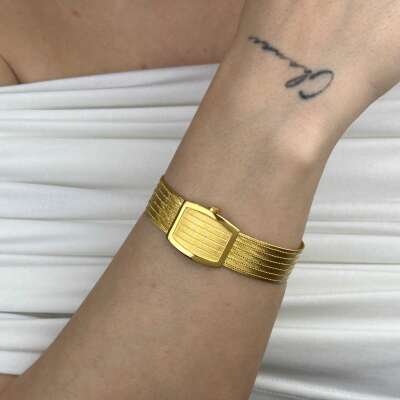 Trabzon Hasır Bileklik 14 Ayar Altın | 7 Sıra Zarif Tasarım - 2