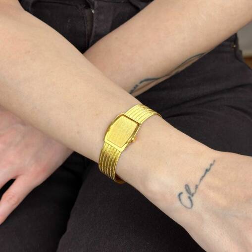 Trabzon Hasır Bileklik 14 Ayar Altın | 7 Sıra Zarif Tasarım - 4