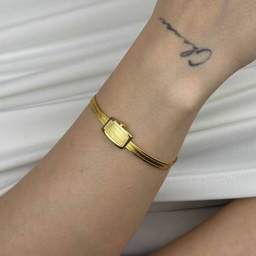 Trabzon Hasır Bileklik 14 Ayar Altın | İnce Üç Sıra - 3