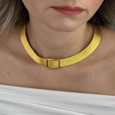 Trabzon Hasır Gerdanlık 14 Ayar Altın | 7 Sıra - 2