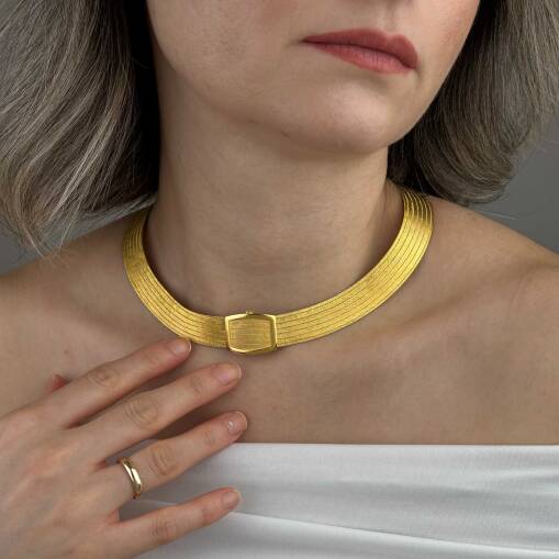 Trabzon Hasır Gerdanlık 14 Ayar Altın | 7 Sıra - 1