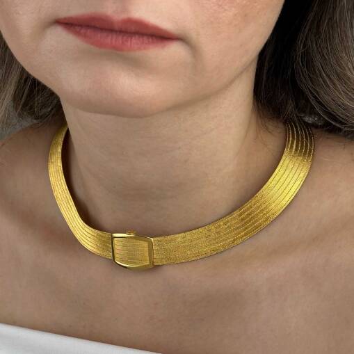 Trabzon Hasır Gerdanlık 14 Ayar Altın | 7 Sıra - 3