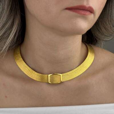 Trabzon Hasır Gerdanlık 14 Ayar Altın | 7 Sıra - 4