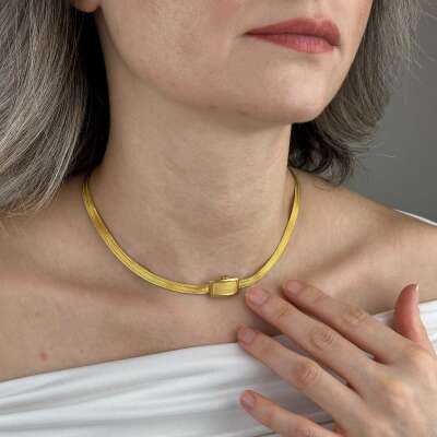 Trabzon Hasır Gerdanlık 22 Ayar Altın | İnce 3 Sıra - 2