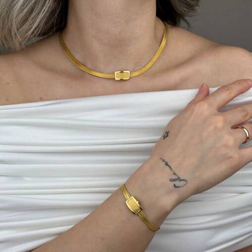 Trabzon Hasır Gerdanlık 22 Ayar Altın | İnce 3 Sıra - 4