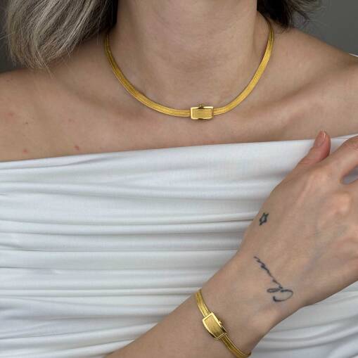 Trabzon Hasır Gerdanlık 22 Ayar Altın | İnce 3 Sıra - 5