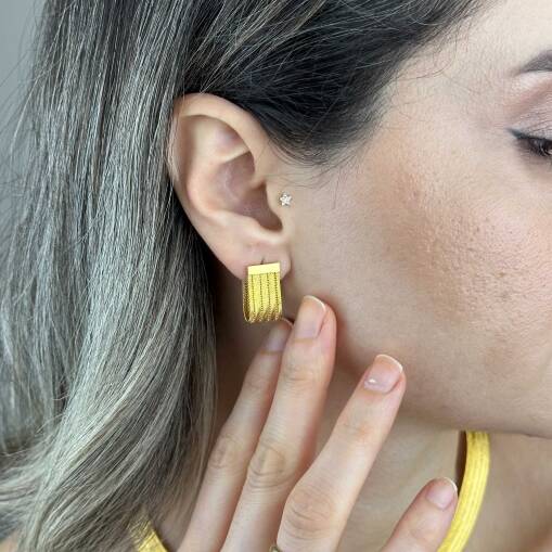 Trabzon Hasır Küpe 14 Ayar Altın | El İşçiliği Zarafet - 1